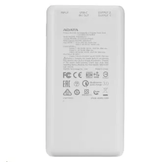 ADATA PowerBank P20000QCD - externá batéria pre mobil/tablet 20000mAh, 2, 1A, biela ADATA PowerBank P20000QCD - externá batéria pre mobil/tablet 20000mAh, 2, 1A, biela