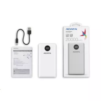 ADATA PowerBank P20000QCD - externá batéria pre mobil/tablet 20000mAh, 2, 1A, biela ADATA PowerBank P20000QCD - externá batéria pre mobil/tablet 20000mAh, 2, 1A, biela
