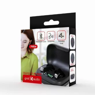 GEMBIRD slúchadlá FitEar-X300B, Bluetooth, TWS, čierna