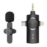 Viking bezdrôtový mikrofón s klipom M360, konektor USB-C / Lightning / 3, 5 mm jack