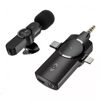 Viking bezdrôtový mikrofón s klipom M360, konektor USB-C / Lightning / 3, 5 mm jack