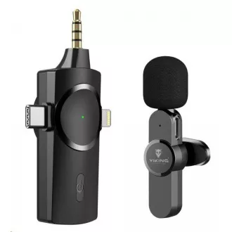 Viking bezdrôtový mikrofón s klipom M360, konektor USB-C / Lightning / 3, 5 mm jack