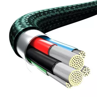 Baseus Rapid Series nabíjací / dátový kábel 3v1 Type-C/ (Micro USB + Lightning PD 20W + USB-C) 1.5m zelená