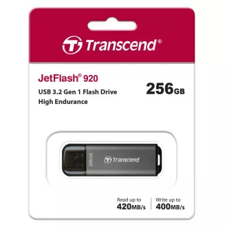 TRANSCEND Flash Disk 256GB JetFlash®920, TLC, USB 3.2 (R:420/W:400 MB/s) čierny