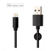 FIXED dátový a nabíjací kábel, USB-A -> Lightning (MFI), 20 W, dĺžka 1 m, čierna