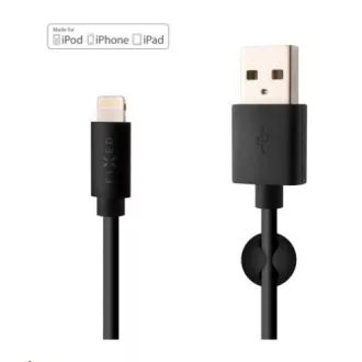 FIXED dátový a nabíjací kábel, USB-A -> Lightning (MFI), 20 W, dĺžka 1 m, čierna