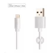 FIXED dátový a nabíjací kábel, USB-A -> Lightning (MFI), 20 W, dĺžka 2 m, biela