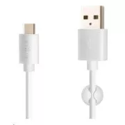 FIXED dátový a nabíjací kábel, USB-A -> USB-C, 20 W, dĺžka 1 m, biela