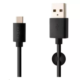 FIXED dátový a nabíjací kábel, USB-A -> USB-C, 20 W, dĺžka 1 m, čierna