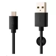 FIXED dátový a nabíjací kábel, USB-A -> USB-C, 20 W, dĺžka 2 m, čierna