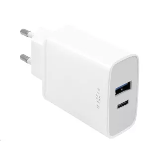 FIXED nabíjačka do siete, konektor USB-C + USB-A, podpora PD, 30 W, biela FIXED nabíjačka do siete, konektor USB-C + USB-A, podpora PD, 30 W, biela