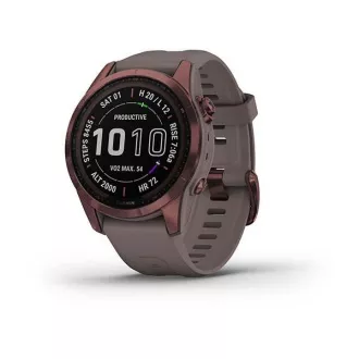 Garmin fenix 7S PRO Sapphire Solar, Titan Dark Bronze/ Gray Silicone Band