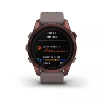 Garmin fenix 7S PRO Sapphire Solar, Titan Dark Bronze/ Gray Silicone Band