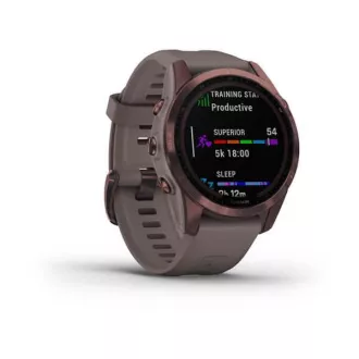 Garmin fenix 7S PRO Sapphire Solar, Titan Dark Bronze/ Gray Silicone Band