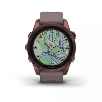 Garmin fenix 7S PRO Sapphire Solar, Titan Dark Bronze/ Gray Silicone Band