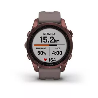 Garmin fenix 7S PRO Sapphire Solar, Titan Dark Bronze/ Gray Silicone Band