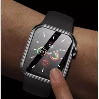 COTEetCI 4D sklo s celoplošným lepením s čiernym lemom pre Apple watch 45 mm