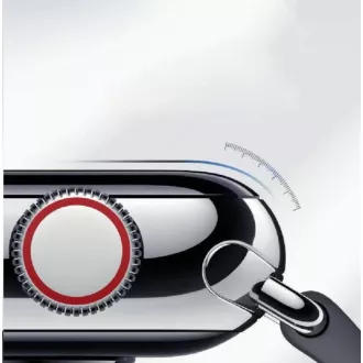 COTEetCI 4D sklo s celoplošným lepením s čiernym lemom pre Apple watch 45 mm