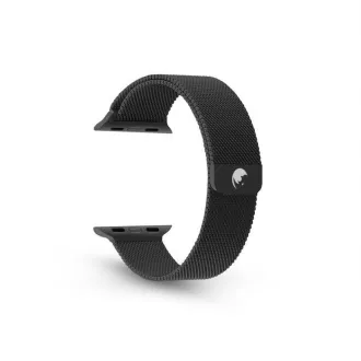RhinoTech oceľový remienok milánsky ťah pre Apple Watch 38 / 40 / 41mm čierny