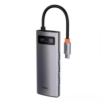 Baseus Metal Gleam Series 5v1 HUB Type-C (USB-C PD 100W, 3* USB 3.0, HDMI) sivá Baseus Metal Gleam Series 5v1 HUB Type-C (USB-C PD 100W, 3* USB 3.0, HDMI) sivá
