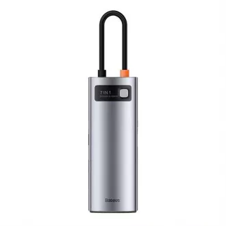 Baseus Metal Gleam Series 7v1 HUB Type-C sivá