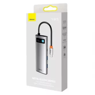 Baseus Metal Gleam Series 7v1 HUB Type-C sivá