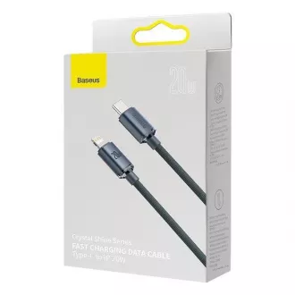 Baseus Crystal Shine Series nabíjací, dátový kábel USB-C Lightning 20W 1, 2m, čierna Baseus Crystal Shine Series nabíjací, dátový kábel USB-C Lightning 20W 1, 2m, čierna