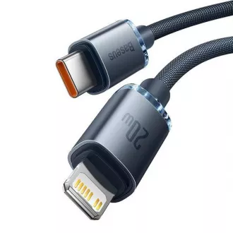 Baseus Crystal Shine Series nabíjací / dátový kábel USB-C / Lightning 20W 2m, čierna
