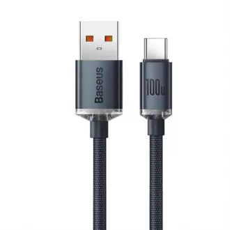Baseus Crystal Shine Series nabíjací / dátový kábel USB-A / USB-C 100W 1, 2m, čierna