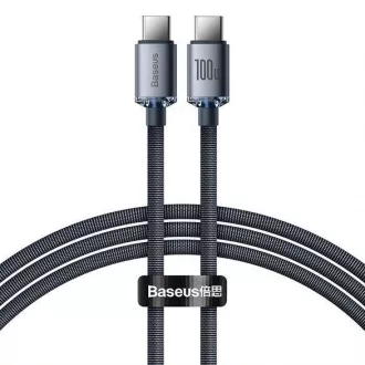 Baseus Crystal Shine Series nabíjací / dátový kábel USB-C / USB-C 100W 1, 2m, čierna