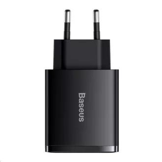 Baseus kompaktný rýchlonabíjací adaptér 2x USB-A, 1x Type-C 30W čierna