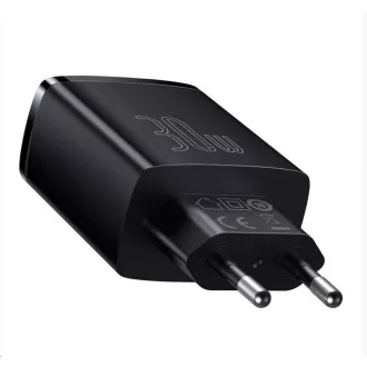 Baseus kompaktný rýchlonabíjací adaptér 2x USB-A, 1x Type-C 30W čierna
