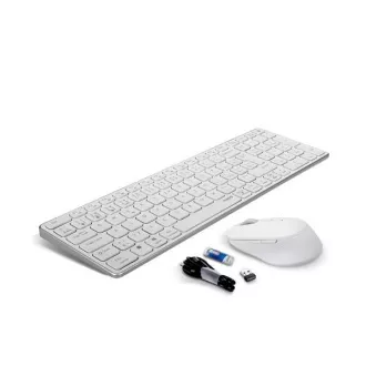 RAPOO set klávesnica a myš 9700M, bezdrôtová, CZ/SK, biela