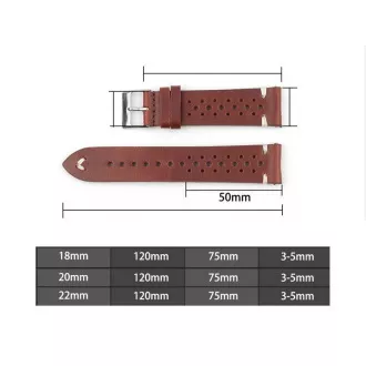 RhinoTech univerzálny remienok Genuine Leather Quick Release 18mm, červená