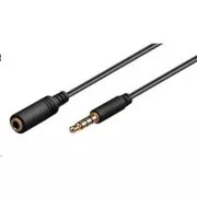 PREMIUMCORD Kábel Jack 3, 5mm 4 pinový M/F 1m pre Apple iPhone, iPad, iPod