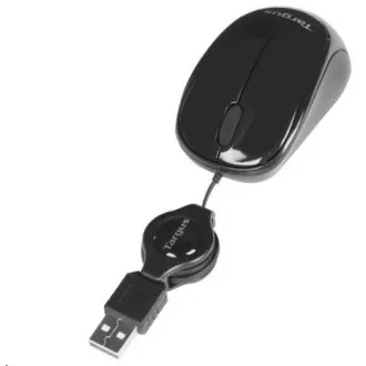 Targus Compact Blue Trace Retractable Wired Mouse Black