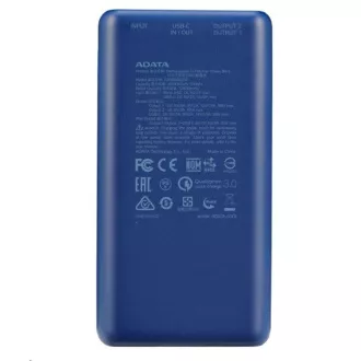 ADATA PowerBank P20000QCD - externá batéria pre mobil/tablet 20000mAh, 2, 1A, modrá (74Wh) ADATA PowerBank P20000QCD - externá batéria pre mobil/tablet 20000mAh, 2, 1A, modrá (74Wh)