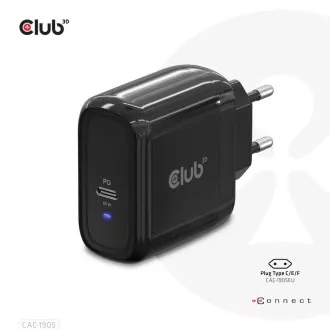 Club3D cestovná nabíjačka PPS 65W GAN technológia, USB Type-C, Power Delivery (PD) 3.0 Support