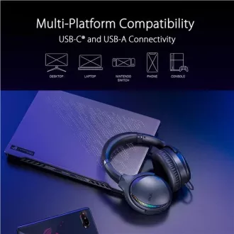 ASUS slúchadlá ROG FUSION II 300, USB, RGB, čierna