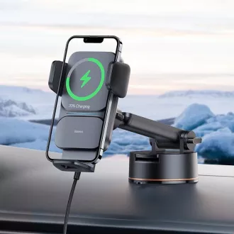 Baseus Wisdom Auto Alignment držiak s bezdrôtovým nabíjaním 15W, čierna Baseus Wisdom Auto Alignment držiak s bezdrôtovým nabíjaním 15W, čierna