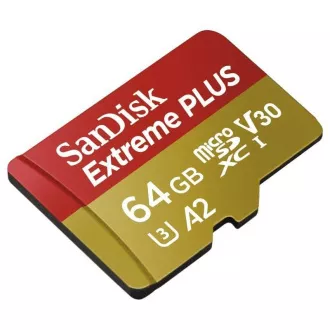 SanDisk micro SDXC karta 64 GB Extreme PLUS (200 MB/s Class 10, UHS-I U3 V30) + adaptér SanDisk micro SDXC karta 64 GB Extreme PLUS (200 MB/s Class 10, UHS-I U3 V30) + adaptér