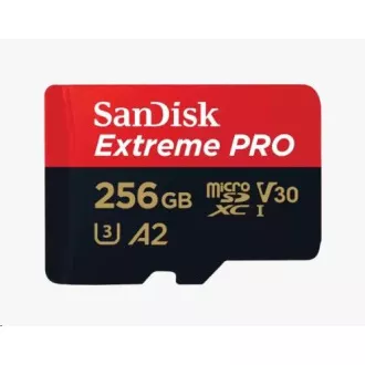 SanDisk micro SDXC karta 256 GB Extreme PRO (200 MB/s Class 10, UHS-I U3 V30) + adaptér SanDisk micro SDXC karta 256 GB Extreme PRO (200 MB/s Class 10, UHS-I U3 V30) + adaptér
