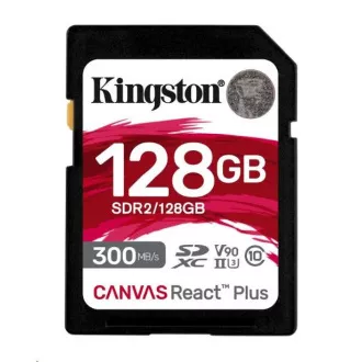 Kingston 128 GB Canvas React Plus SDXC UHS-II 300 R/260 W U3 V90 pre Full HD/4K/8K