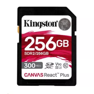 Kingston 256 GB Canvas React Plus SDXC UHS-II 300 R/260 W U3 V90 pre Full HD/4K/8K