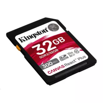 Kingston 32 GB Canvas React Plus SDHC UHS-II 300 R/260 W U3 V90 pre Full HD/4K/8K