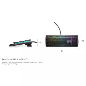 DELL Alienware 510K Low-profile RGB Mechanical Gaming Keyboard - AW510K (Dark Side of the Moon) DELL Alienware 510K Low-profile RGB Mechanical Gaming Keyboard - AW510K (Dark Side of the Moon)