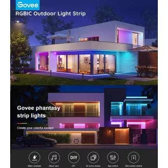 Govee Phantasy Outdoor Pre SMART LED pásiky 10m - vonkajšie RGBIC
