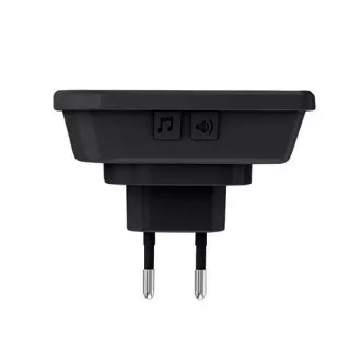 Solight bezdrôtový zvonček, do zásuvky, 200m, čierny, learning code