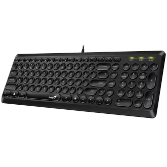 GENIUS klávesnica Slimstar Q200/ Drôtová/ USB/ čierna/ retro design/ CZ+SK layout GENIUS klávesnica Slimstar Q200/ Drôtová/ USB/ čierna/ retro design/ CZ+SK layout