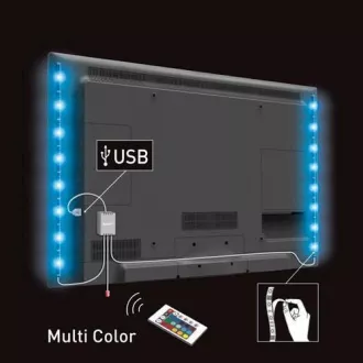 Solight LED RGB pásik pre TV, 2x 50cm, USB, vypínač, diaľkový ovládač